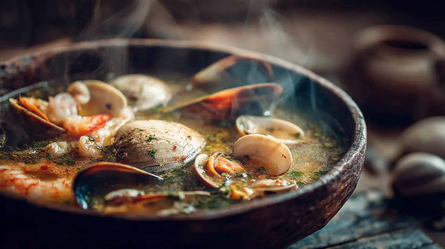 traditional mixed seafood soup