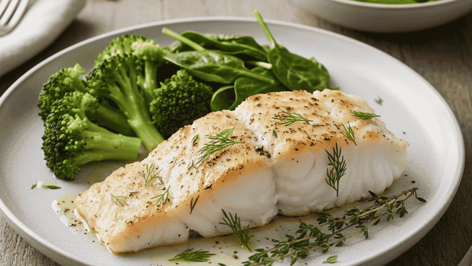 diabetes friendly broiled cod with steamed broccoli spinach and mixed green salad high protein low carb meal