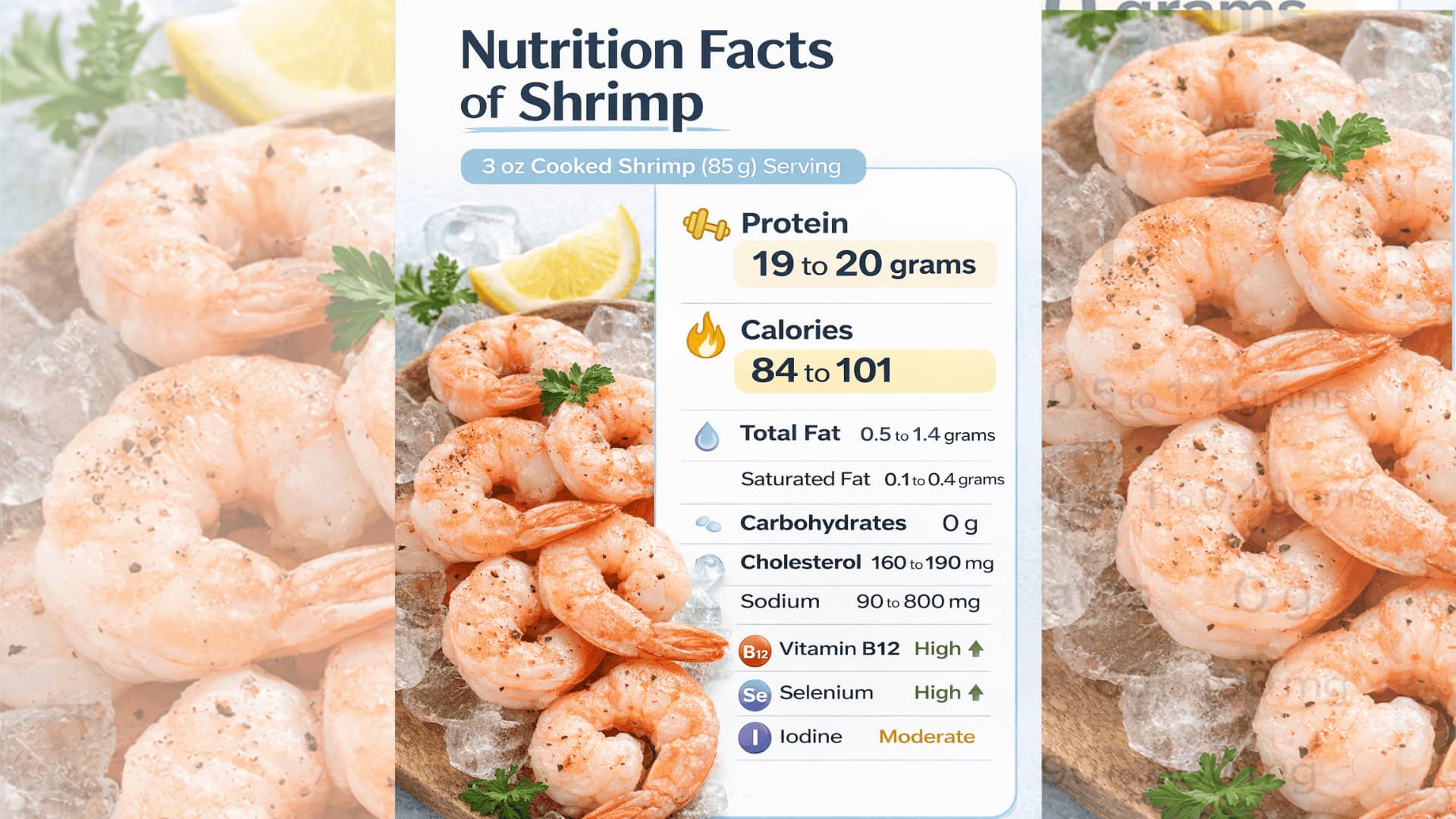 nutrition fact information of shrimp