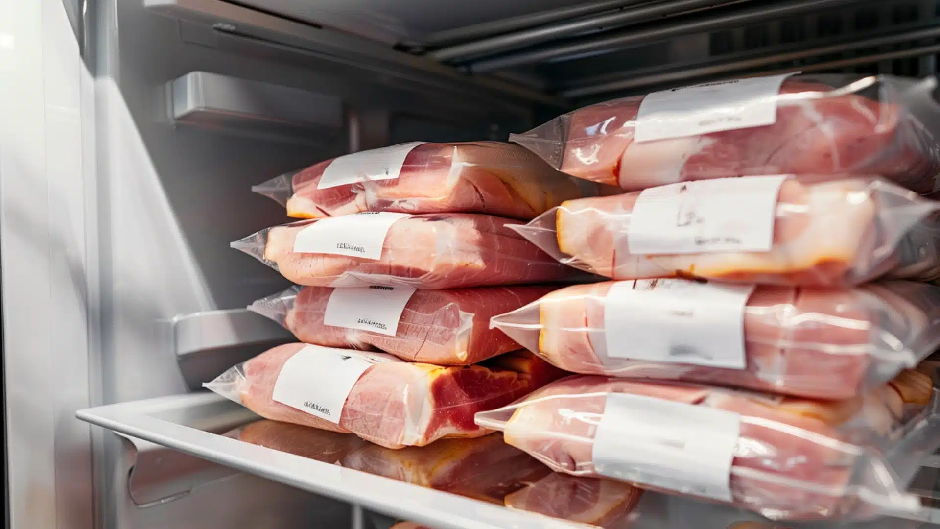 wrapped up stacks of sliced ham show how long is ham good in the fridge for safety (1)