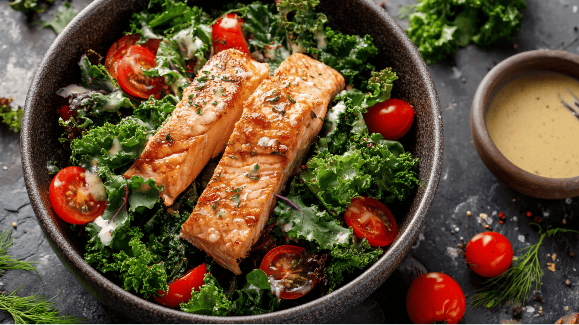 how to make a delicious kale salad with salmon