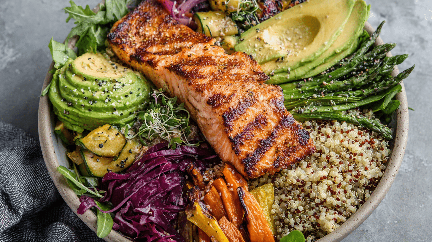 how to make a delicious salmon grain bowl
