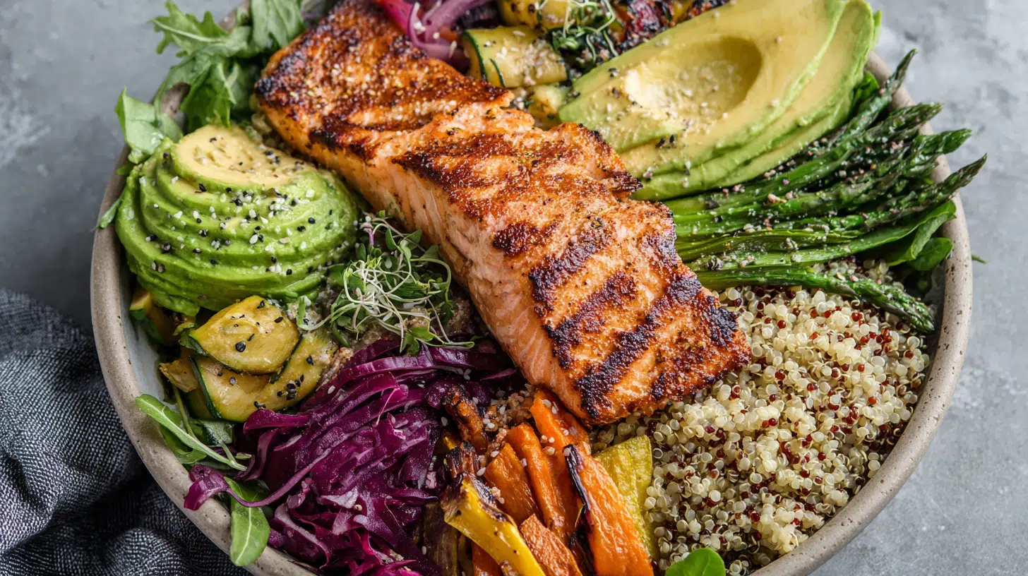 how to make a delicious salmon grain bowl