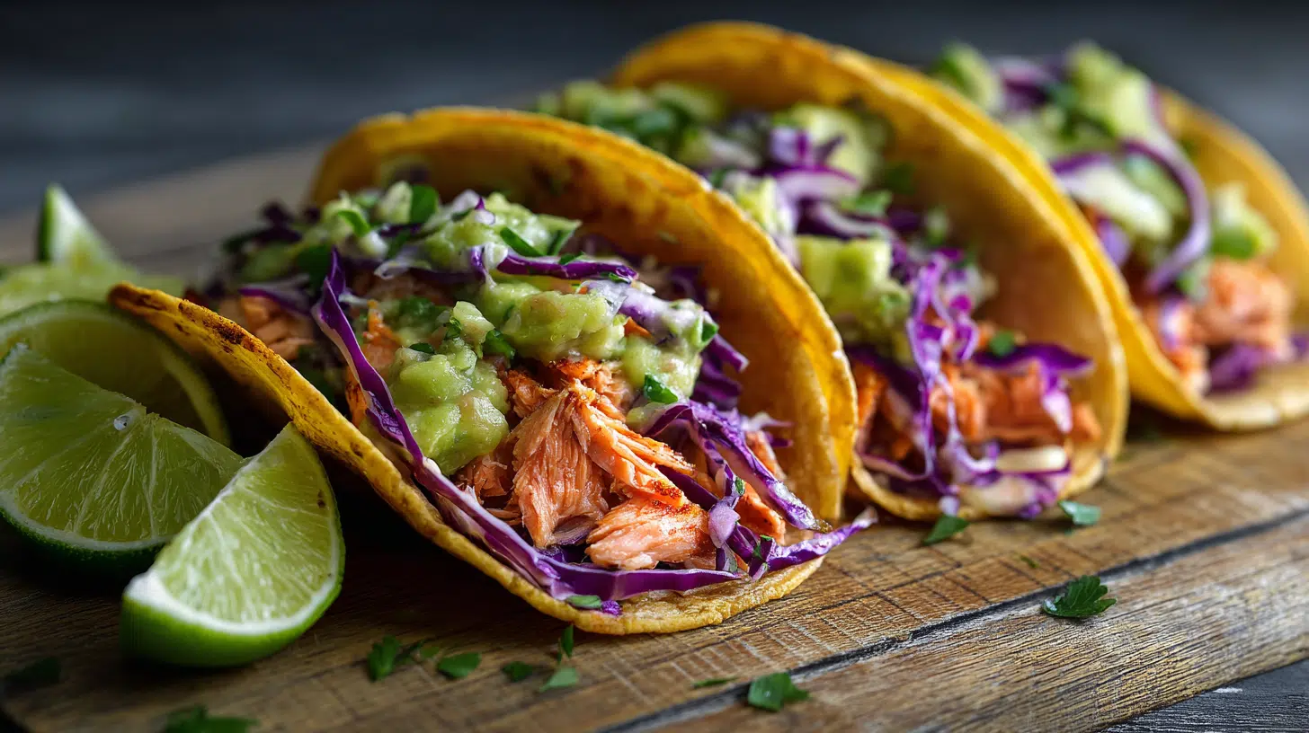 salmon tacos with avocado salsa