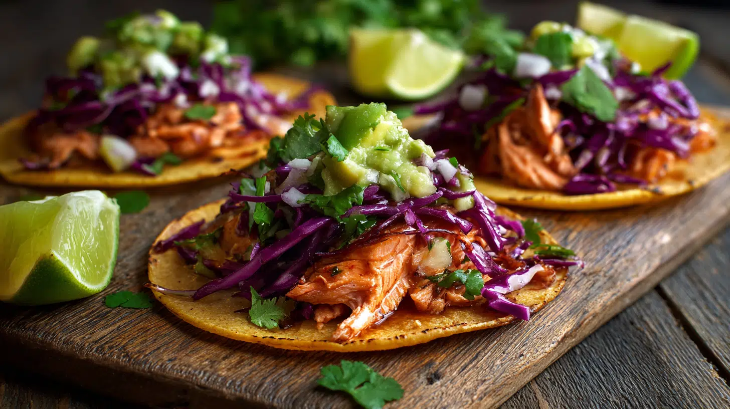 Steps to Make Salmon Tacos with Avocado Salsa