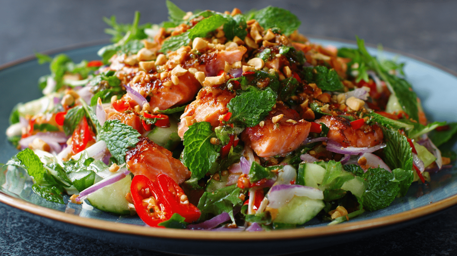 thai inspired salmon salad