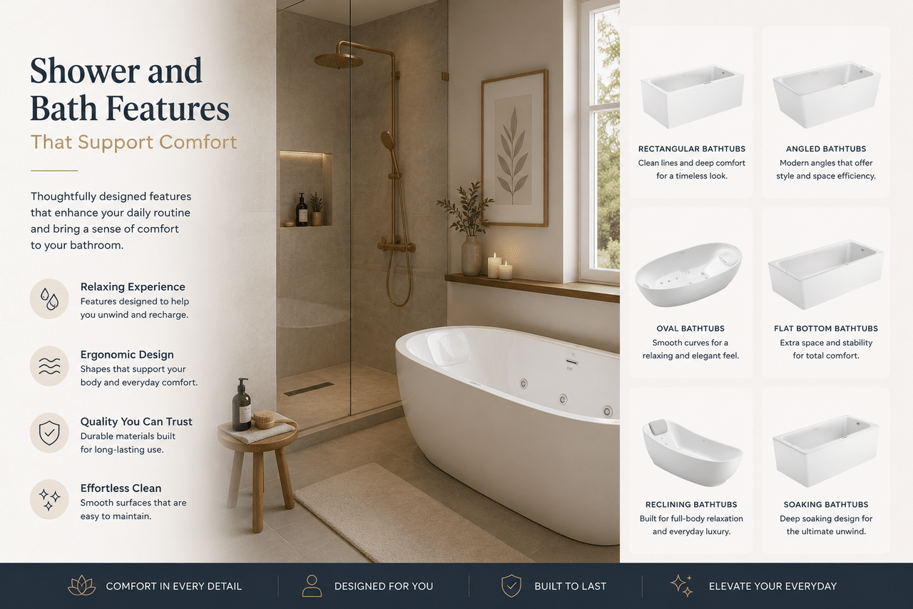 Shower and Bath Features That Support Comfort
