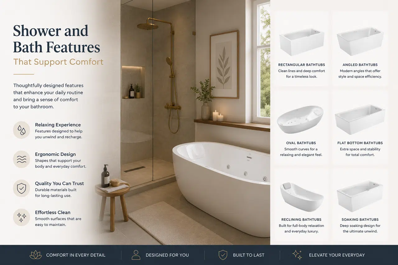 Shower and Bath Features That Support Comfort