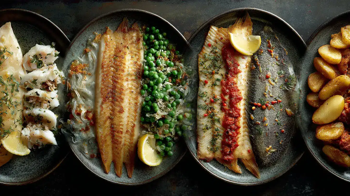 A plate showcasing a variety of easy fresh skate fish recipes to try at home