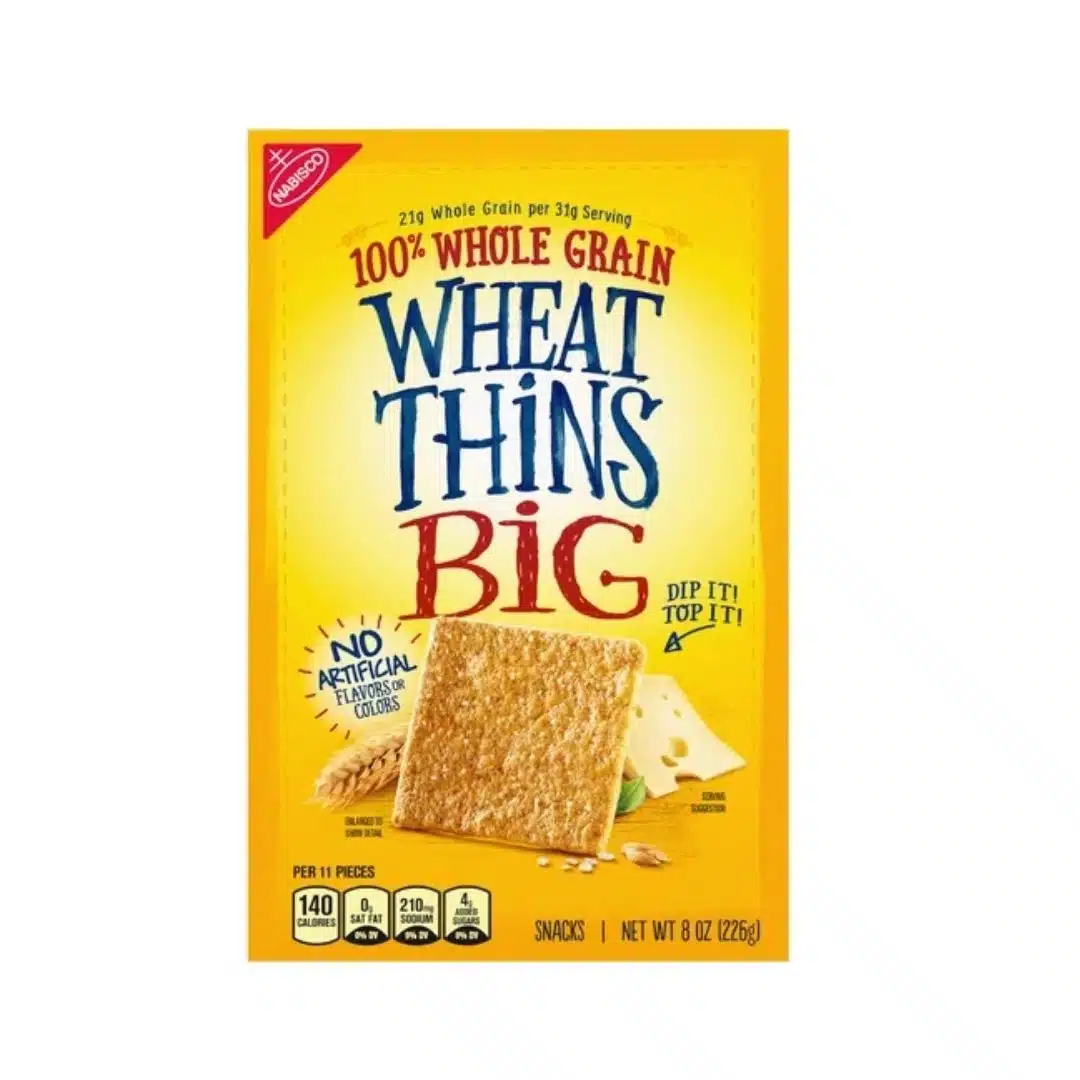 Wheat Thins BIG whole grain crackers, larger size for dipping and topping
