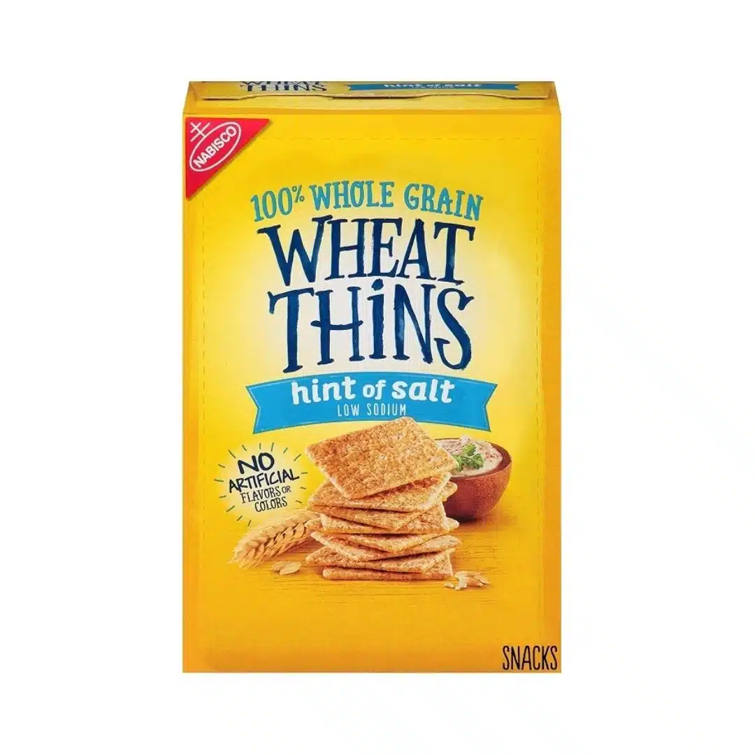 Wheat Thins Hint of Salt low sodium crackers, no artificial flavors or colors